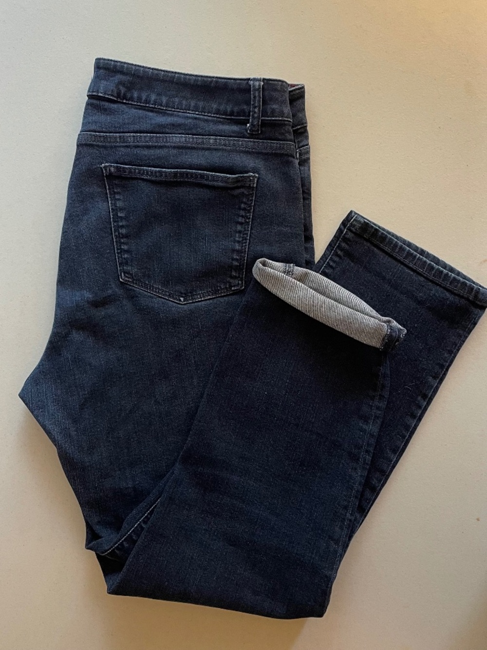 Talbots CURVY Slim Ankle Jeans Medium/Dark Wash Blue Denim Size 14 (Curvy)